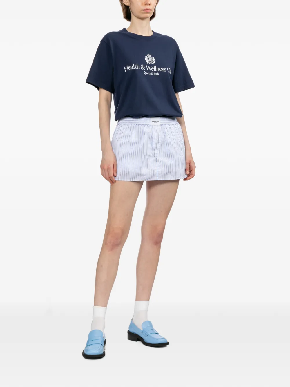Sporty & Rich T-shirt met logoprint Blauw