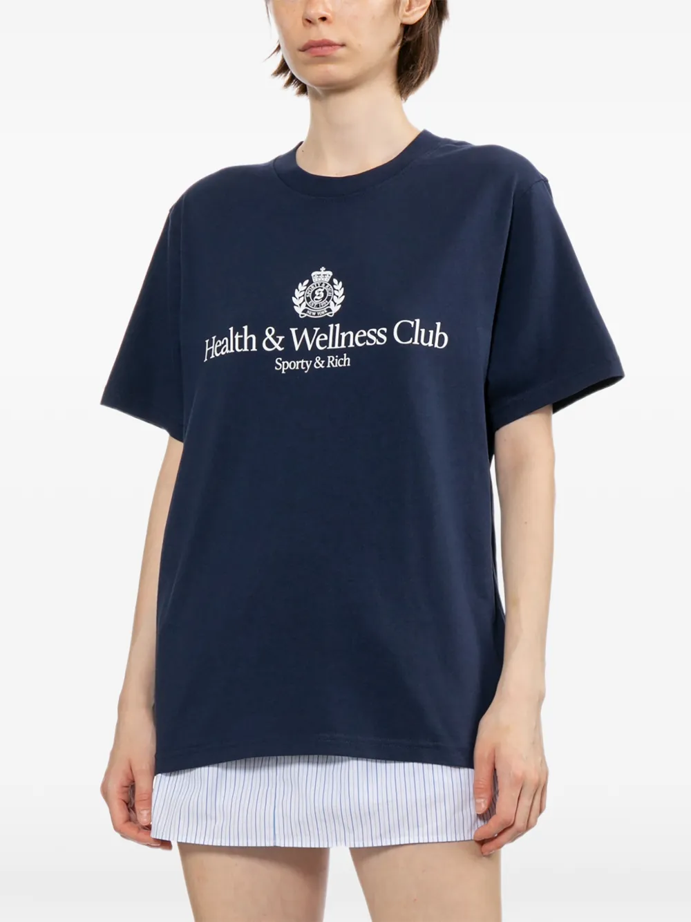 Sporty & Rich T-shirt met logoprint Blauw