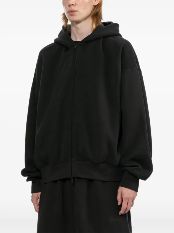 ESSENTIALS Signature Classic zip-up Hoodie | Black | FARFETCH GE