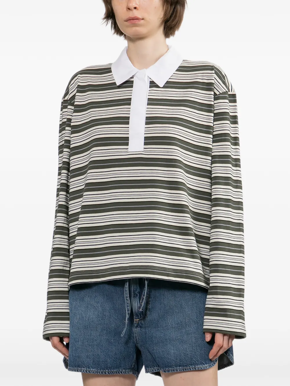 rag & bone Gestreept poloshirt Groen