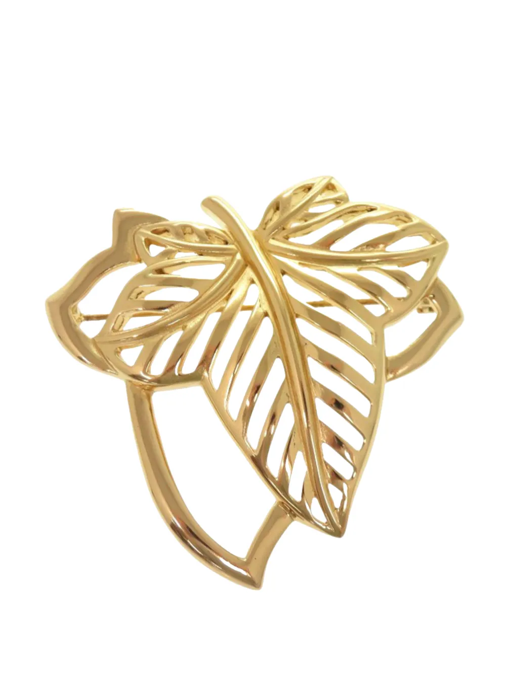 Christian Dior Pre-Owned 1980-1990 Gold Plated Leaf Brooch costume brooch