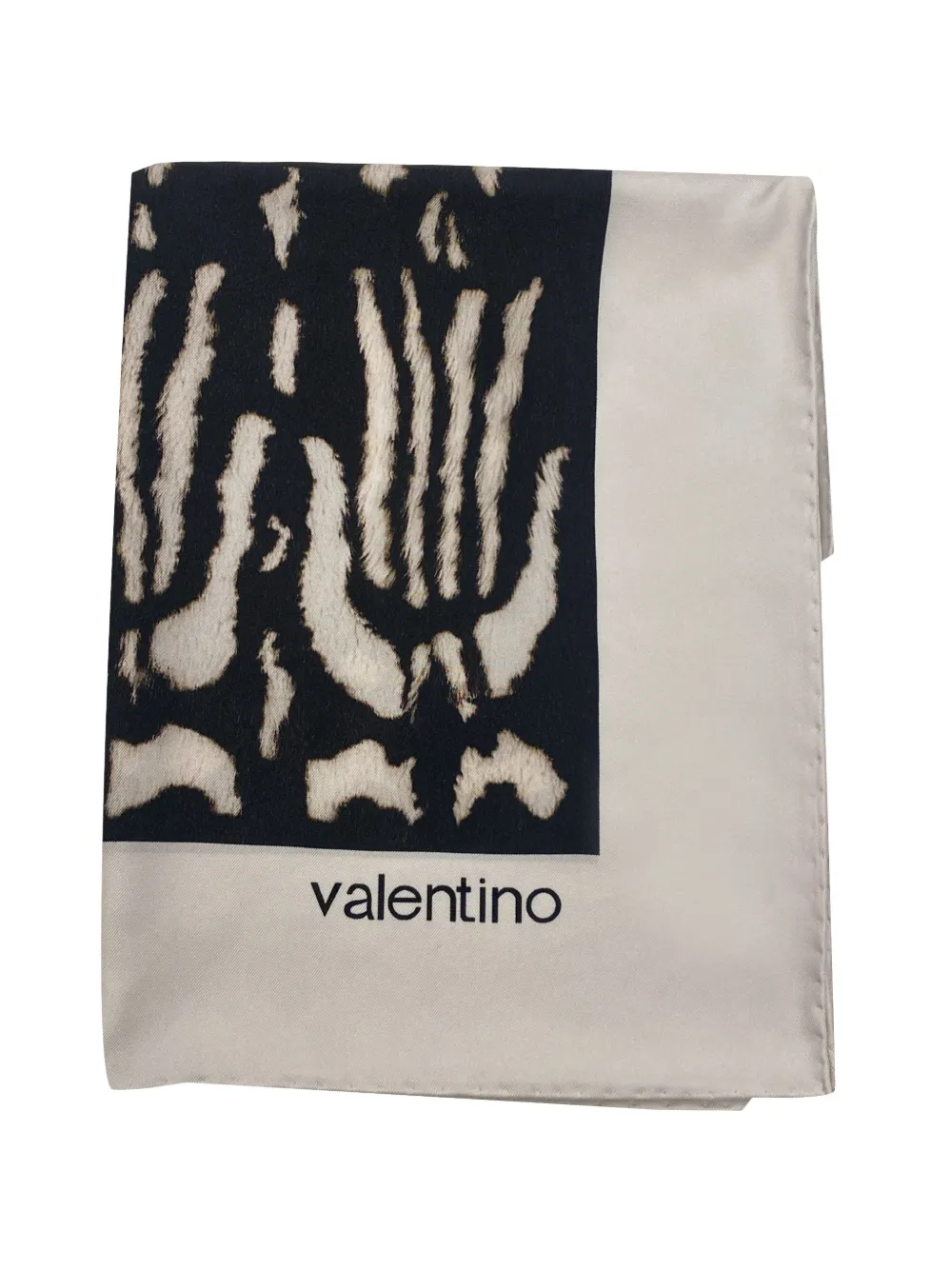 Valentino Garavani logo-print silk scarf - Bianco