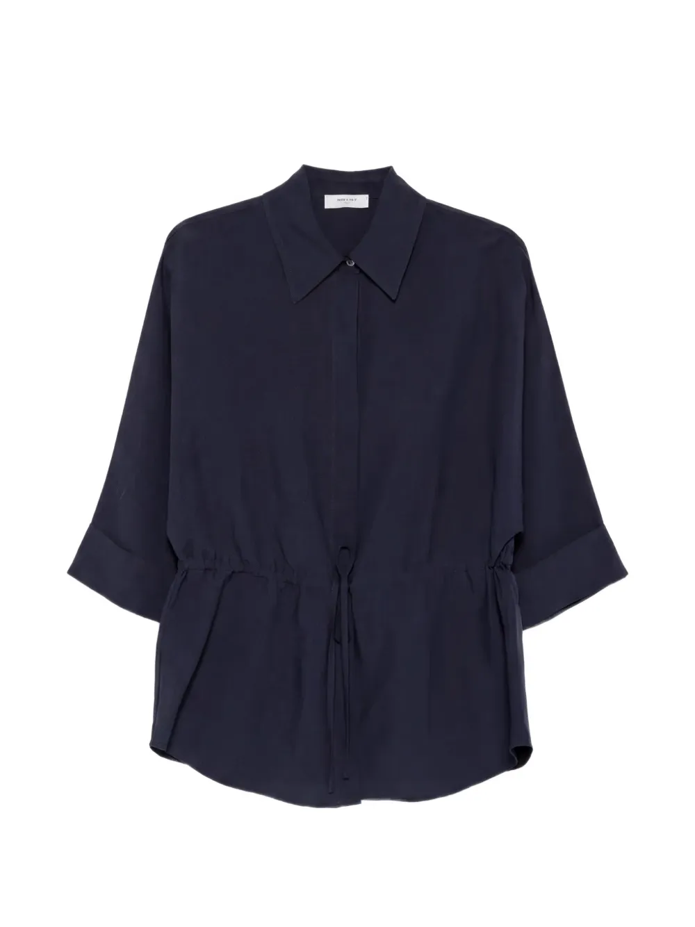 Rundholz Black Label drawstring-waist curved-hem blouse - Blu