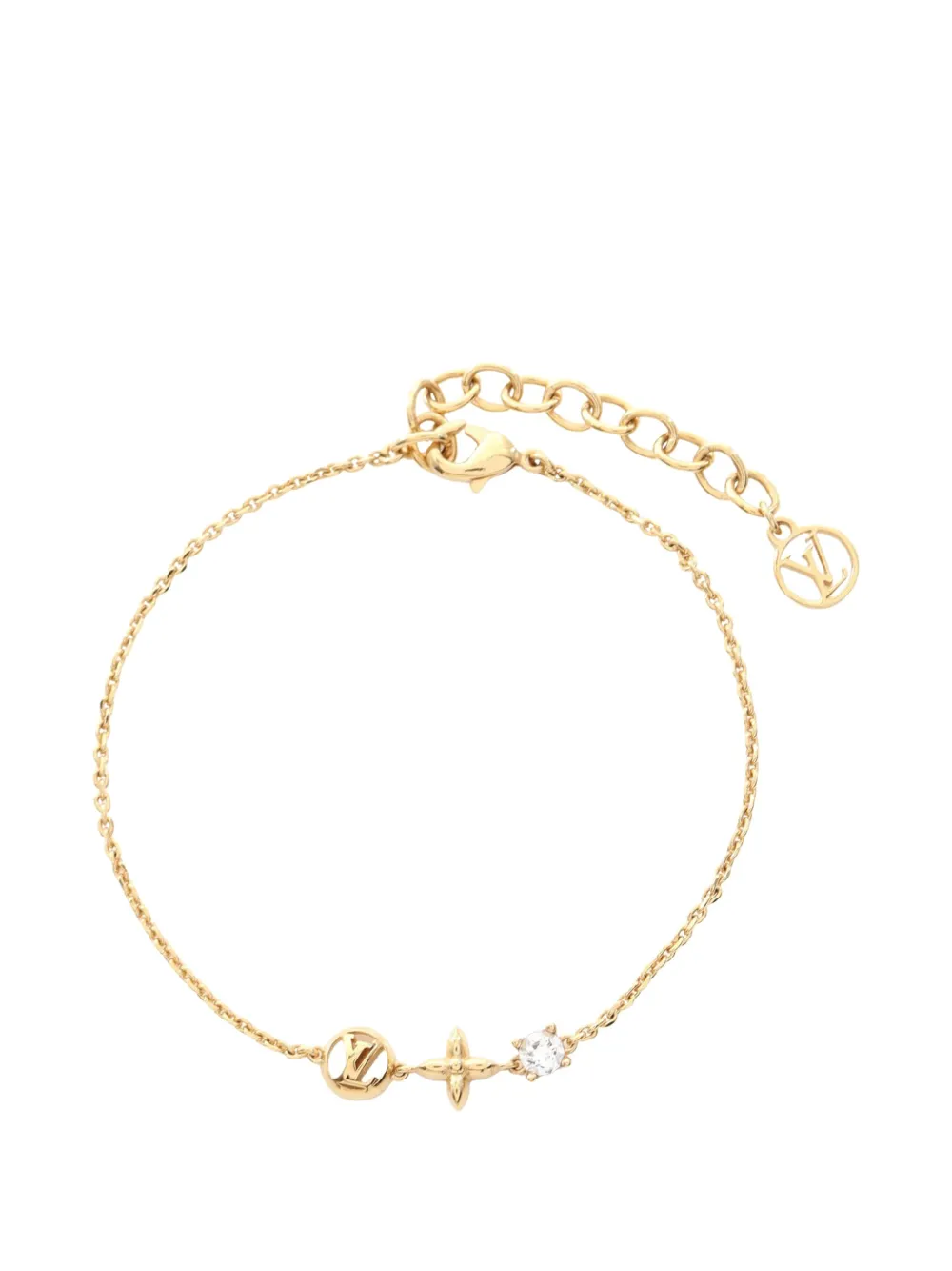 Louis Vuitton Pre-Owned 2025 Gold Plated Strass Petit Louis Bracelet costume bracelet - Oro