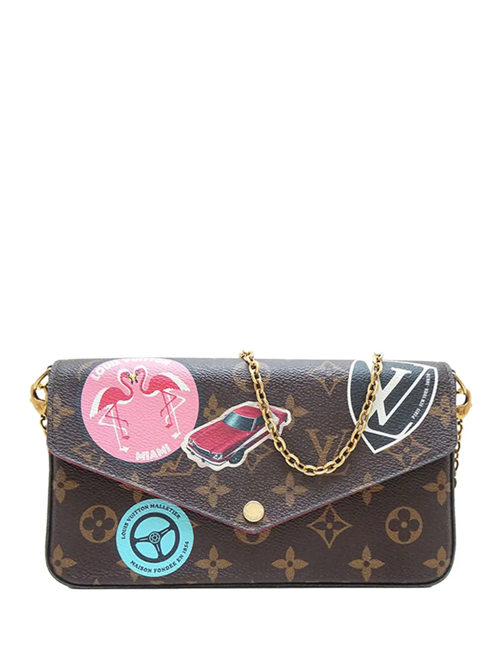 Louis Vuitton Pre-Owned 2016 Monogram World Tour Pochette Felicie crossbody bag - Brown