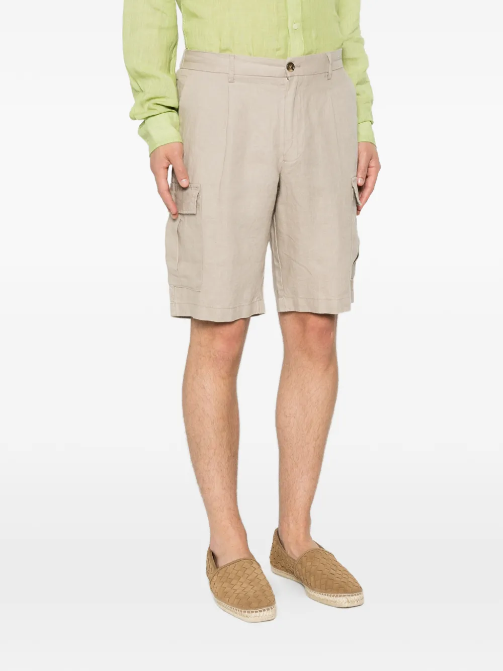 Alley Docks 963 Geplooide cargo shorts Beige