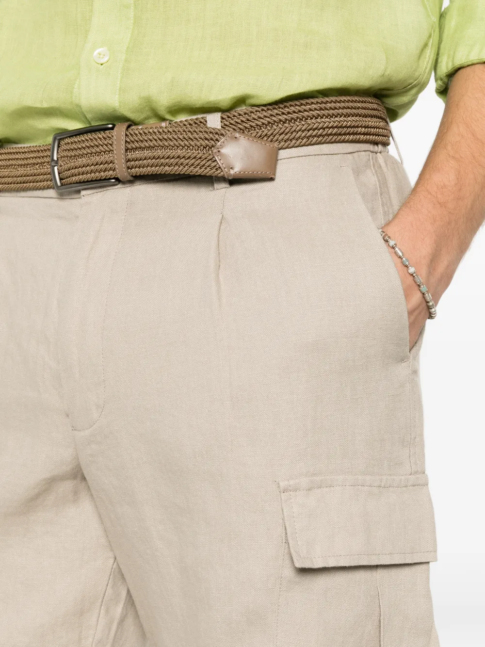 Alley Docks 963 Geplooide cargo shorts Beige