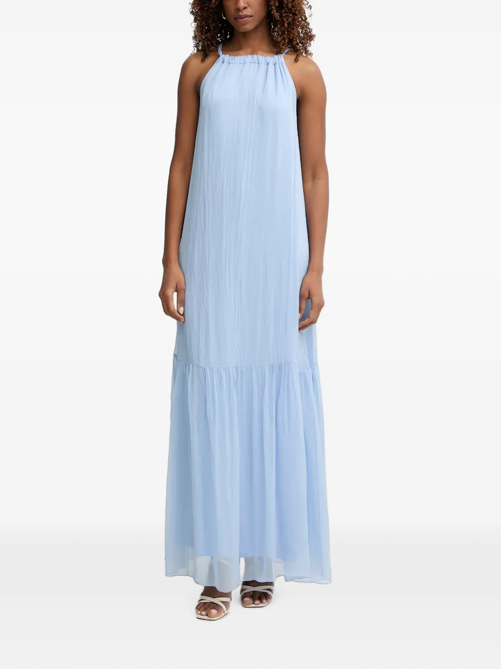 Haveone tiered halterneck maxi dress - Blau