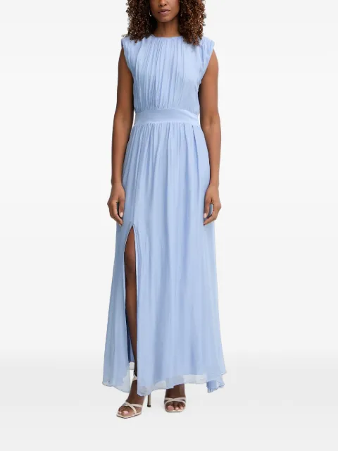 Haveone pleated side-slit maxi dress