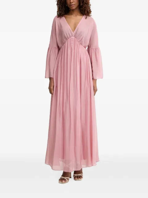 Haveone maxi V-neck bell-sleeve dress
