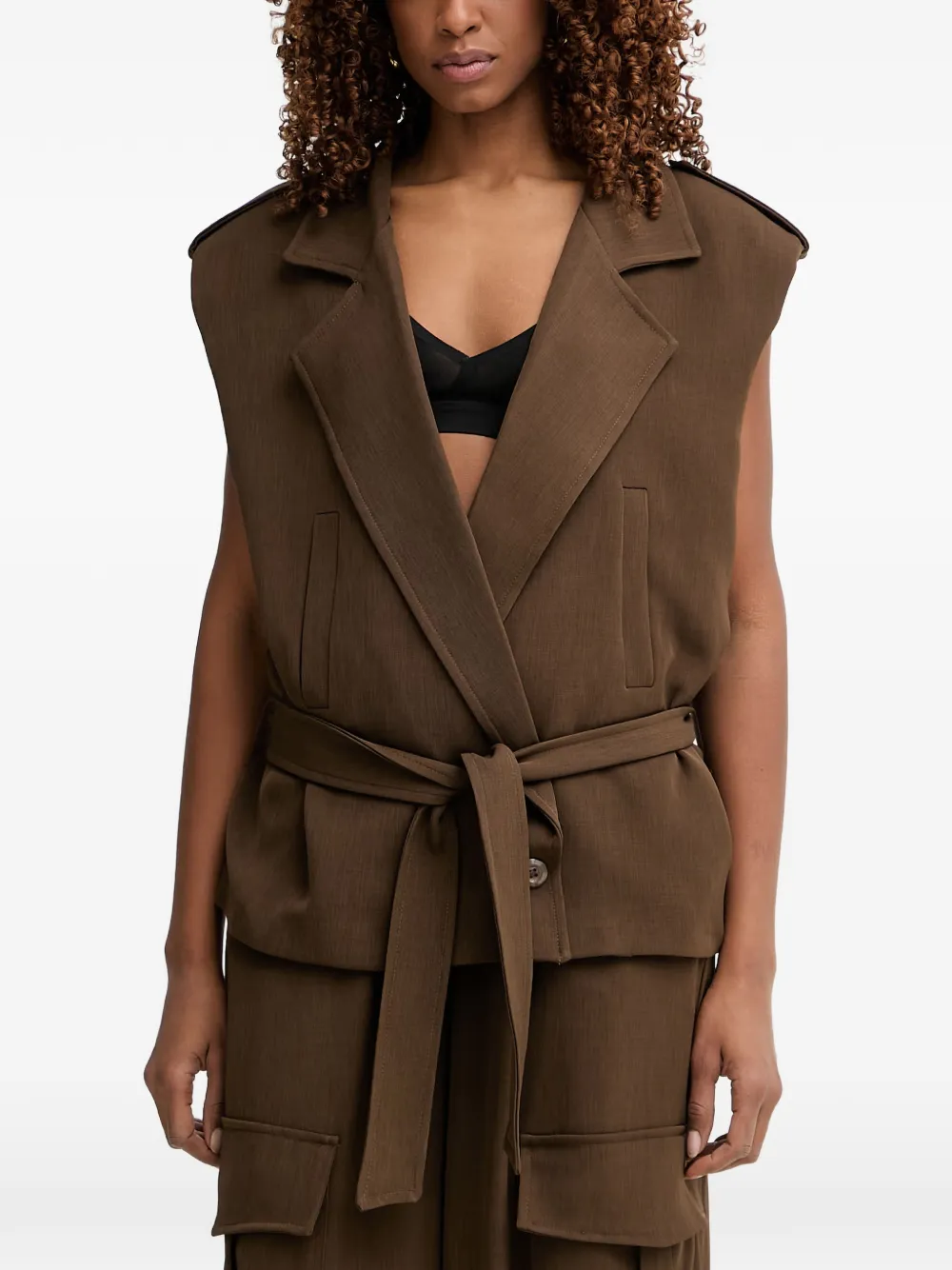 Haveone belted waistcoat - Braun