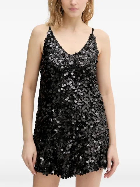 Haveone vestido corto bordado con lentejuelas y cuello en V
