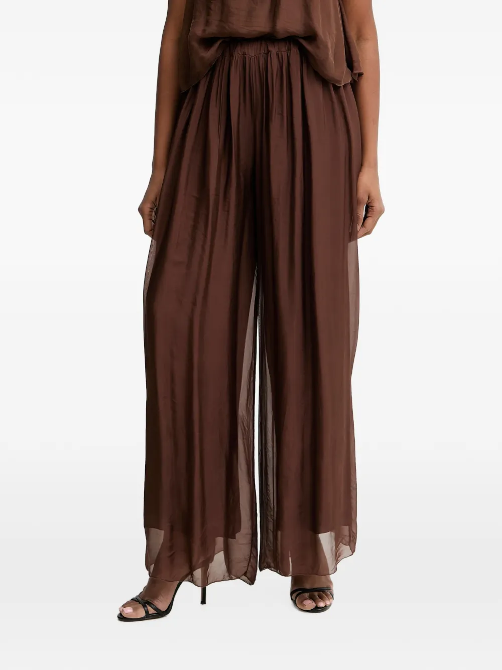 Haveone sheer-panel palazzo pants