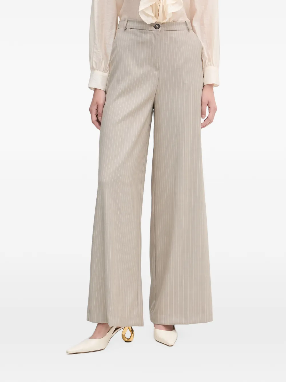 Haveone pinstripe wide-leg trousers