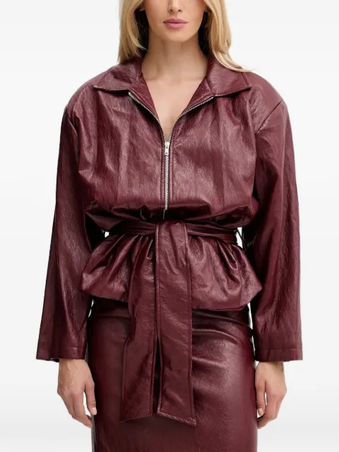 Haveone belted zip-up jacket