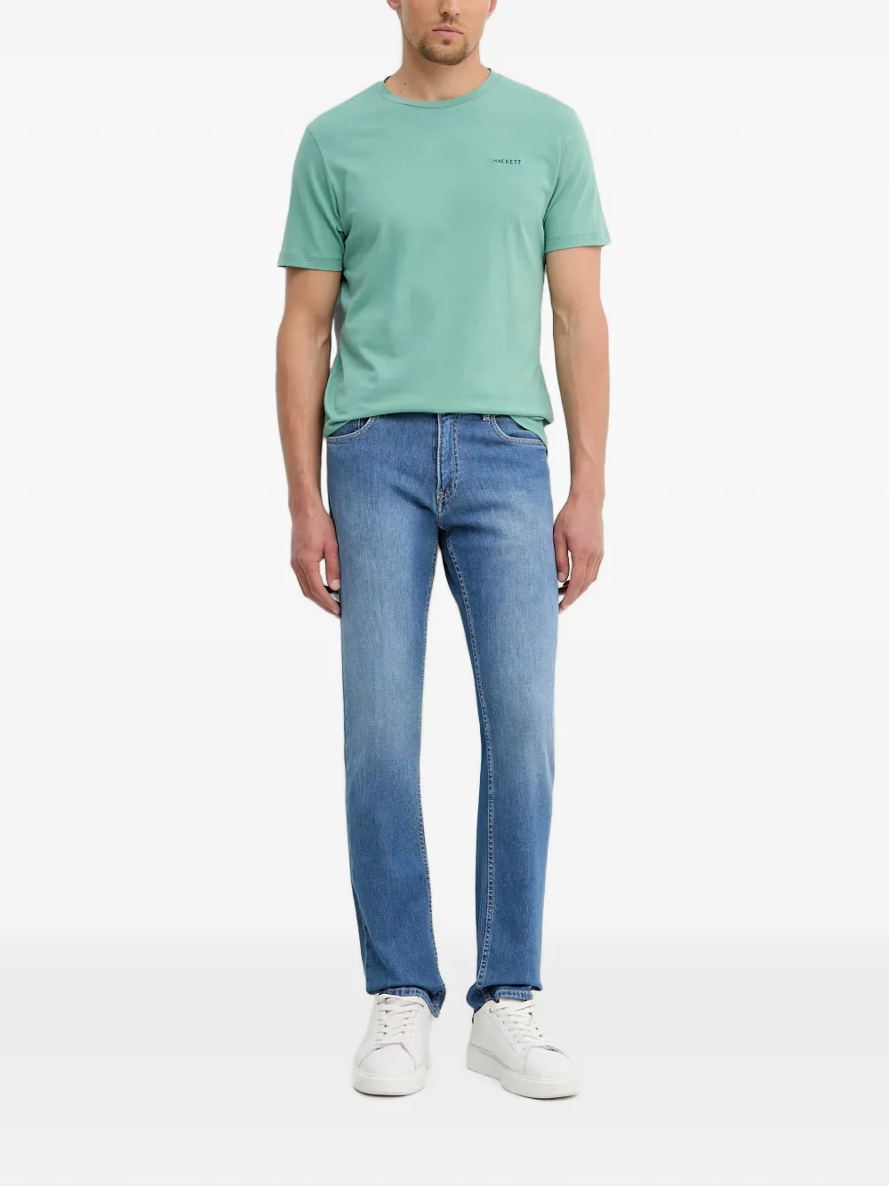 Hackett London T-shirt met geborduurd logo Groen