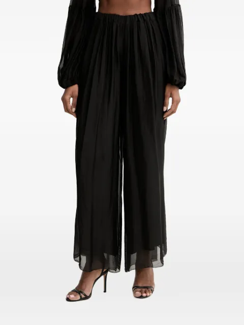 Haveone sheer pleated palazzo pants