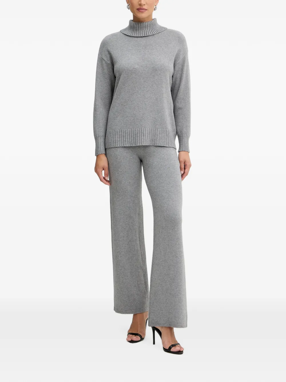Haveone ribbed-knit trousers and sweater set - Grigio