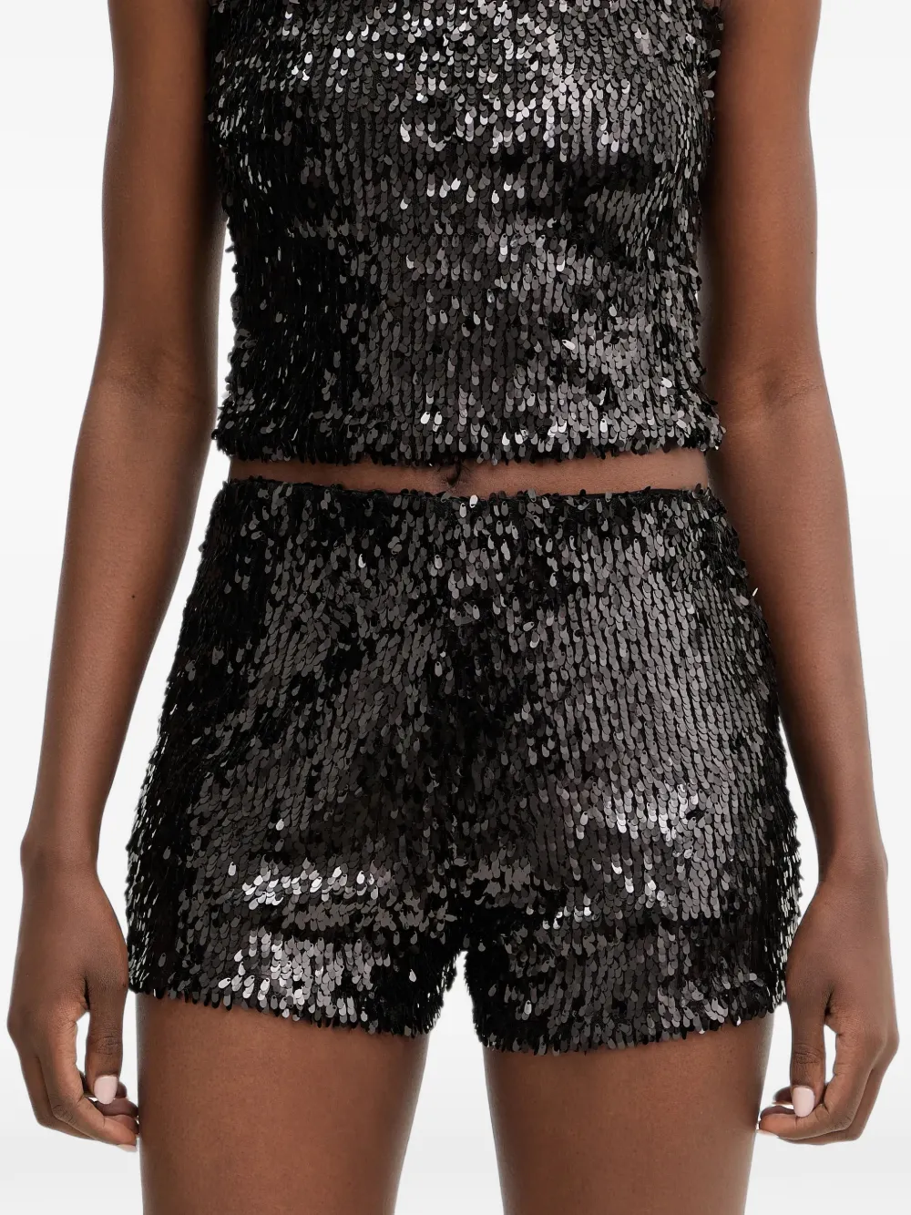 Haveone Shorts verfraaid met pailletten Zwart