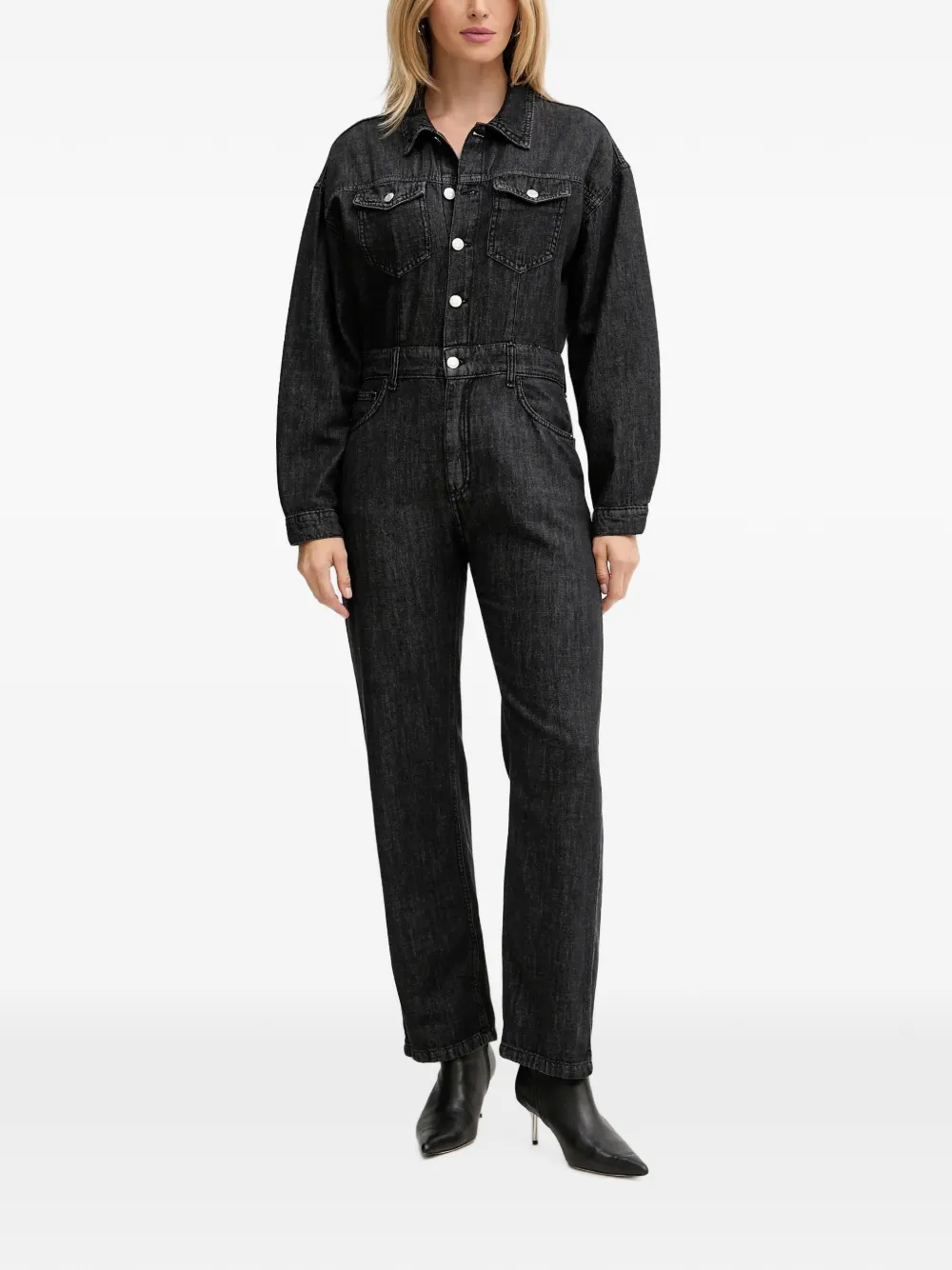 Haveone Panelled Jumpsuit In Black