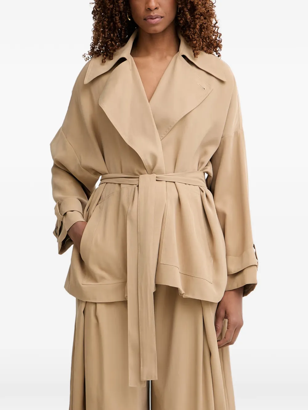 Haveone belted wrap coat