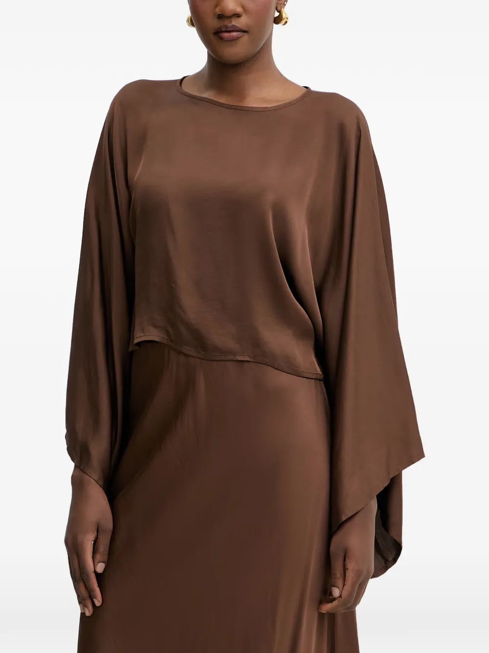 Haveone batwing-sleeve cropped top