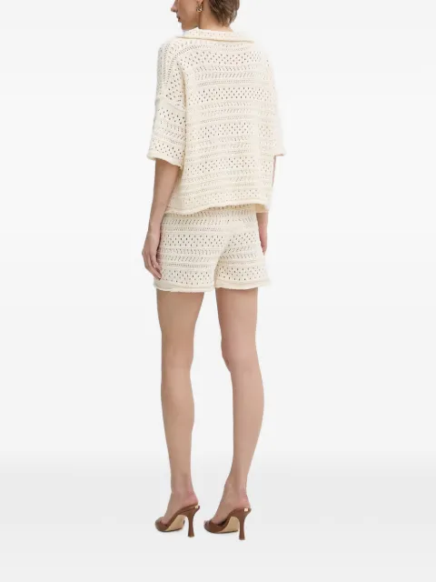 Haveone crochet-knit T-shirt and shorts set 