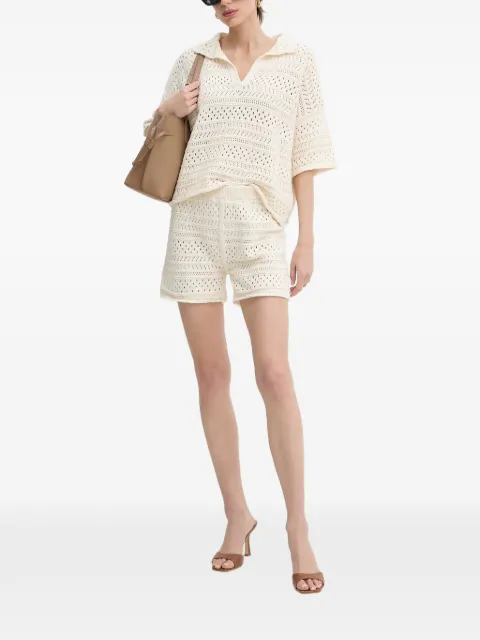 Haveone crochet-knit T-shirt and shorts set 
