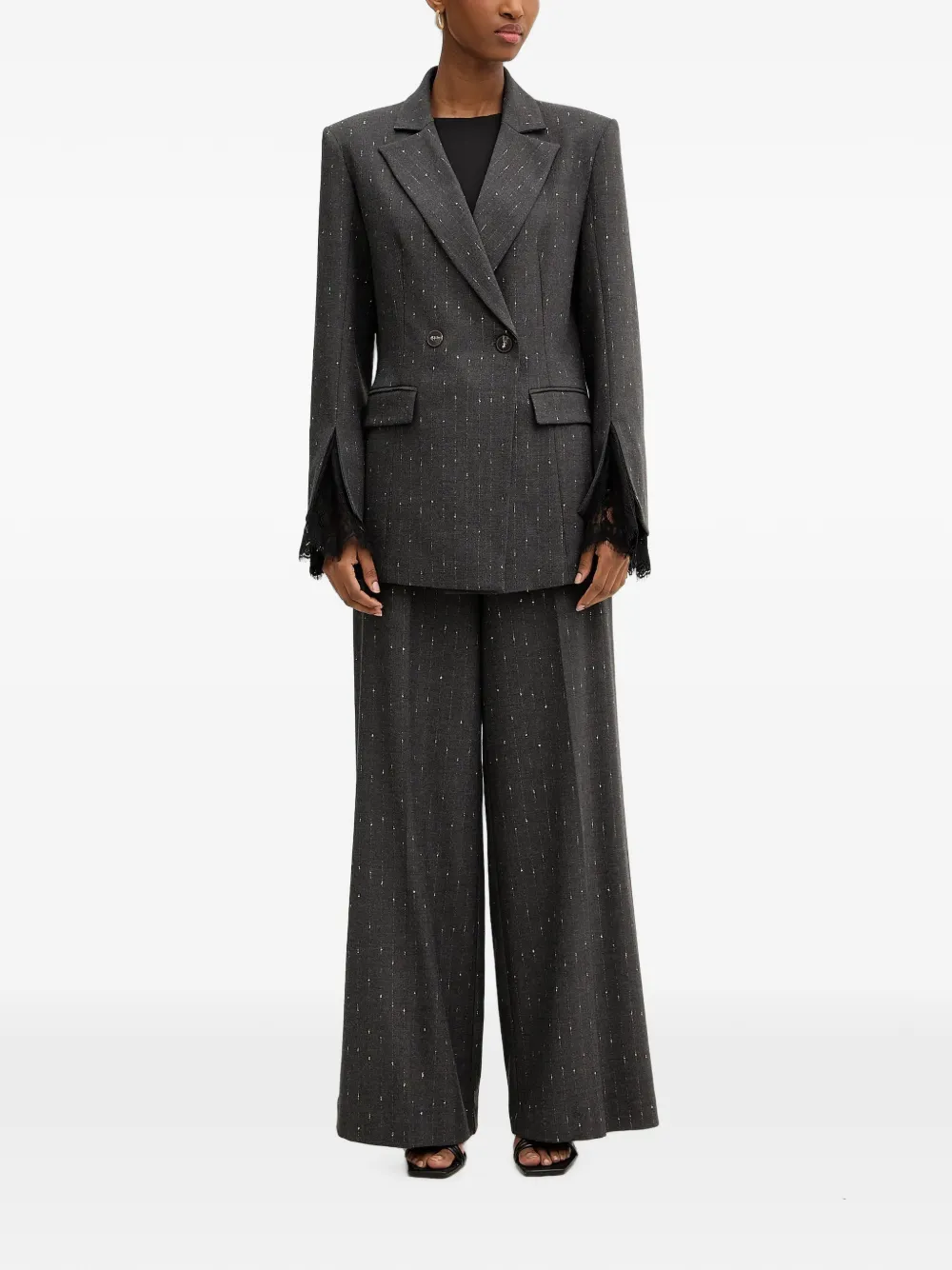 Haveone Broek met wijde pijpen Grijs
