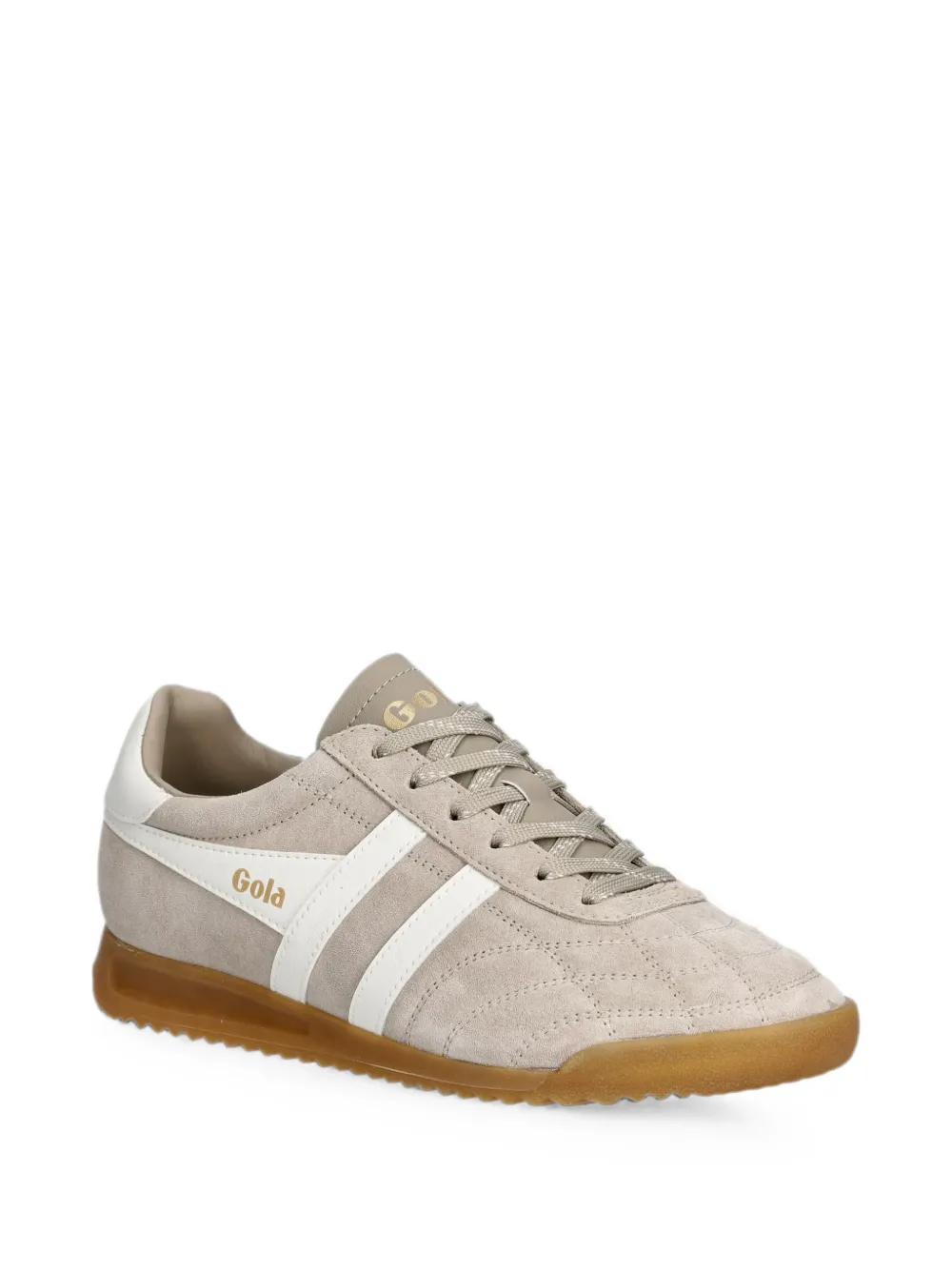 Gola Stadium quilted-vamp logo-print sneakers Beige