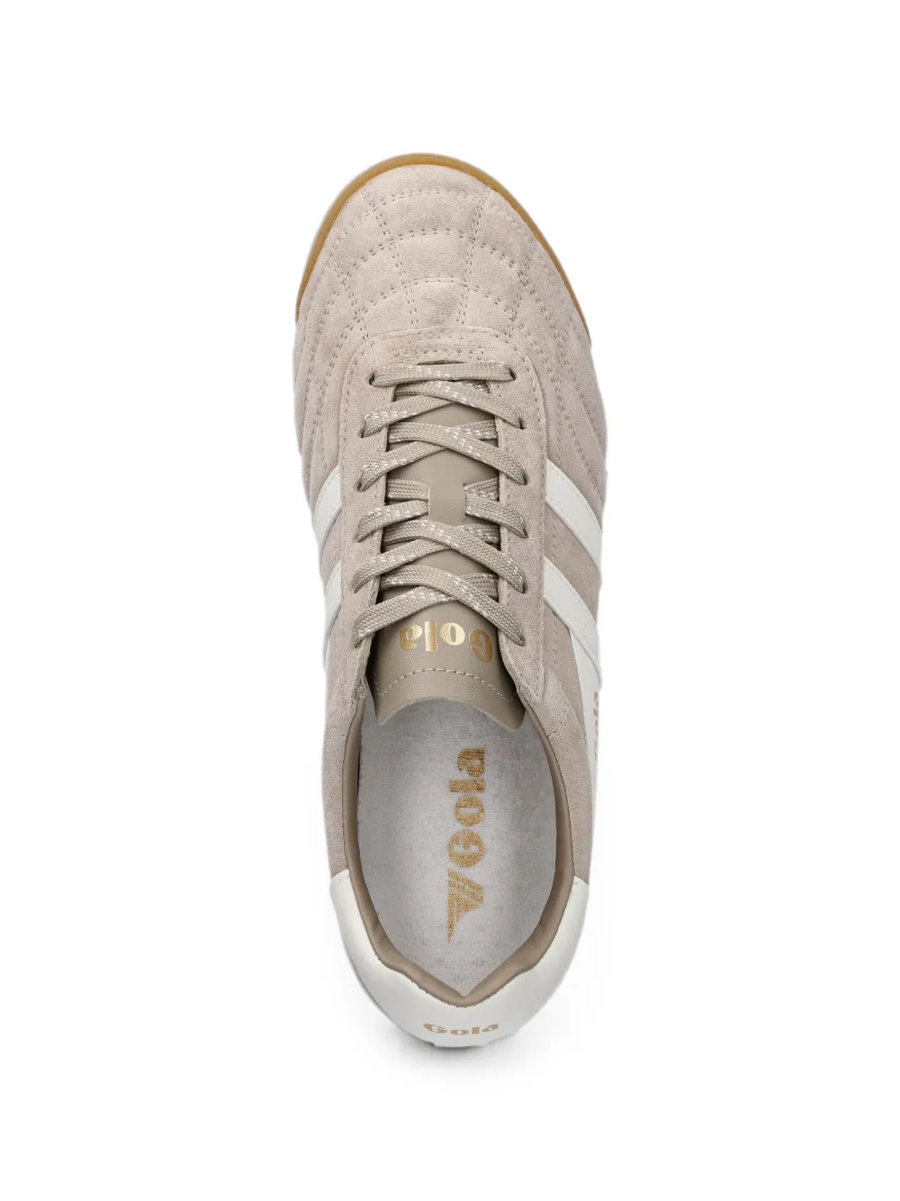 Gola Stadium quilted-vamp logo-print sneakers Beige