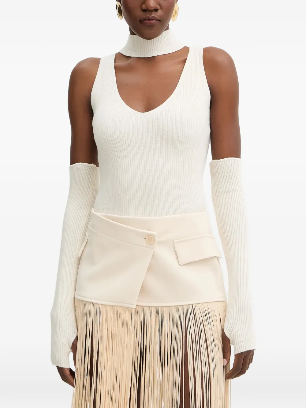Haveone ribbed-knit top - Bianco