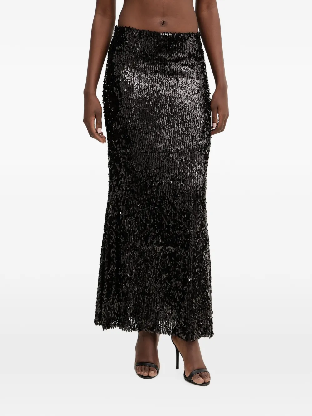 Haveone Sequin-embellished Maxi Skirt In Black