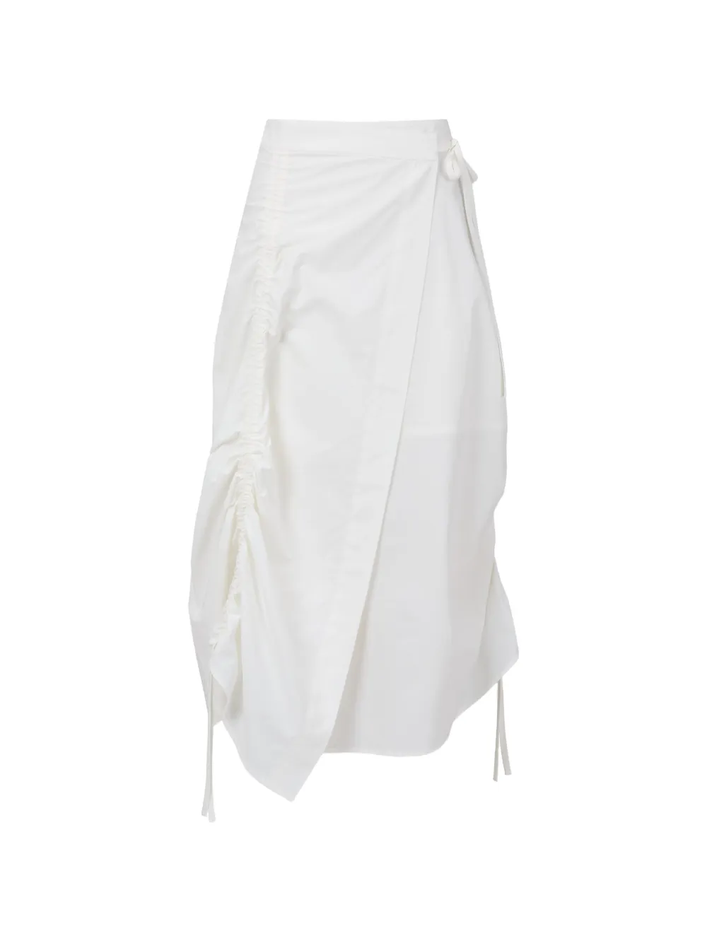 TOMBOY ruched midi wrap skirt - Bianco