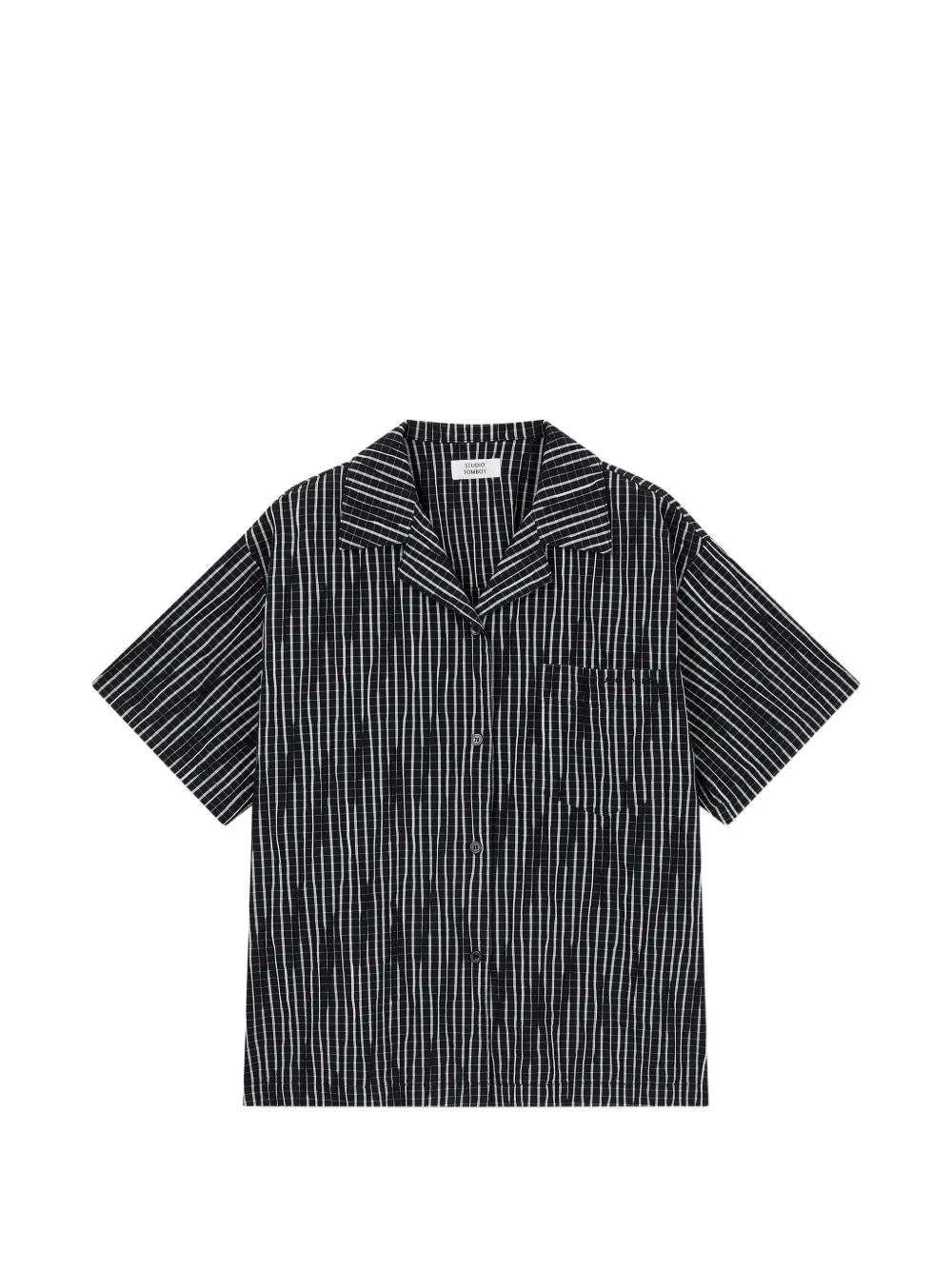 TOMBOY check-pattern camp-collar shirt - Nero