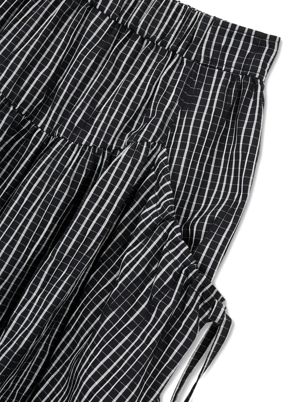 TOMBOY Geruite midi-rok met trekkoord Zwart