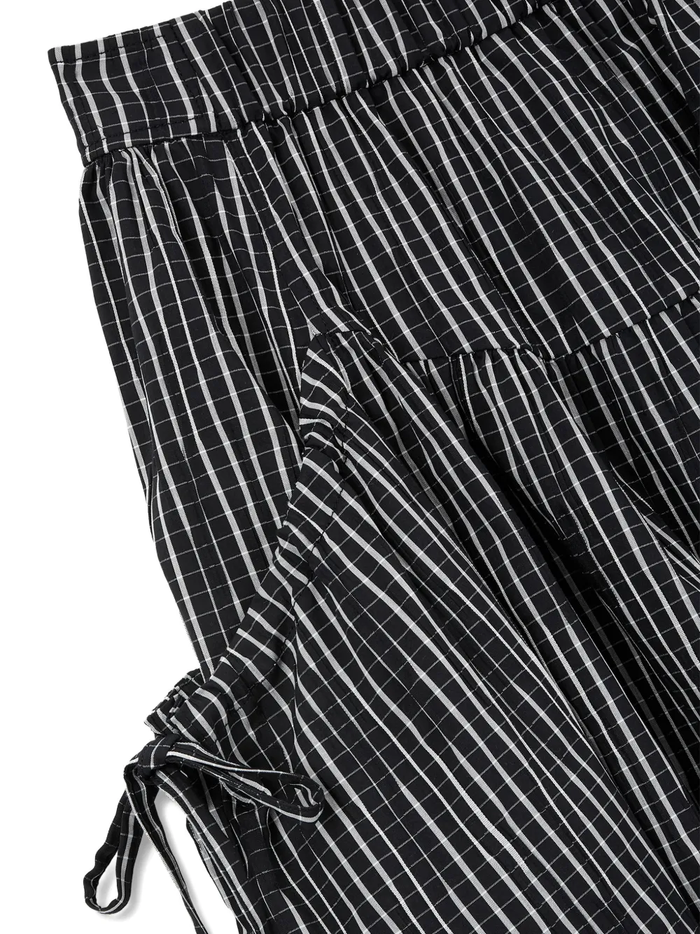 TOMBOY Geruite midi-rok met trekkoord Zwart