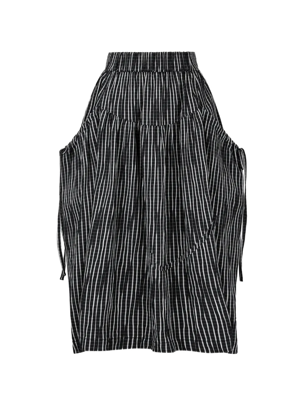 TOMBOY Geruite midi-rok met trekkoord Zwart