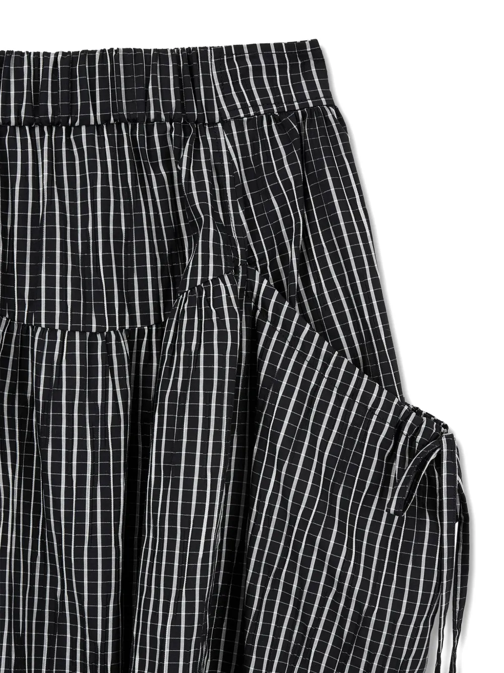 TOMBOY Geruite midi-rok met trekkoord Zwart