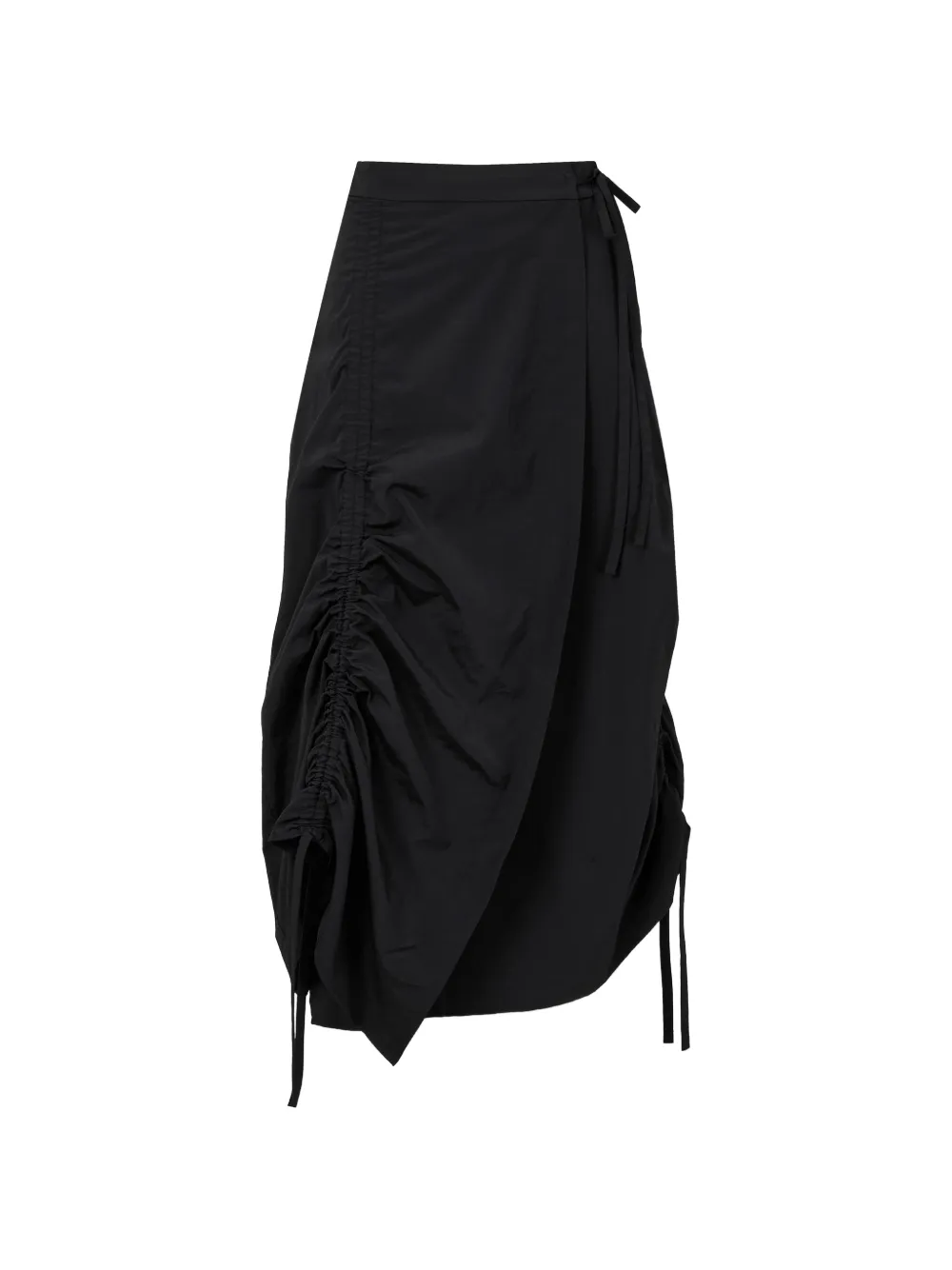 TOMBOY ruched midi wrap skirt - Nero