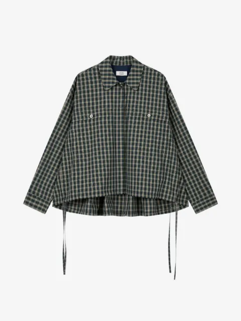 TOMBOY 체크 개더 백 셔츠