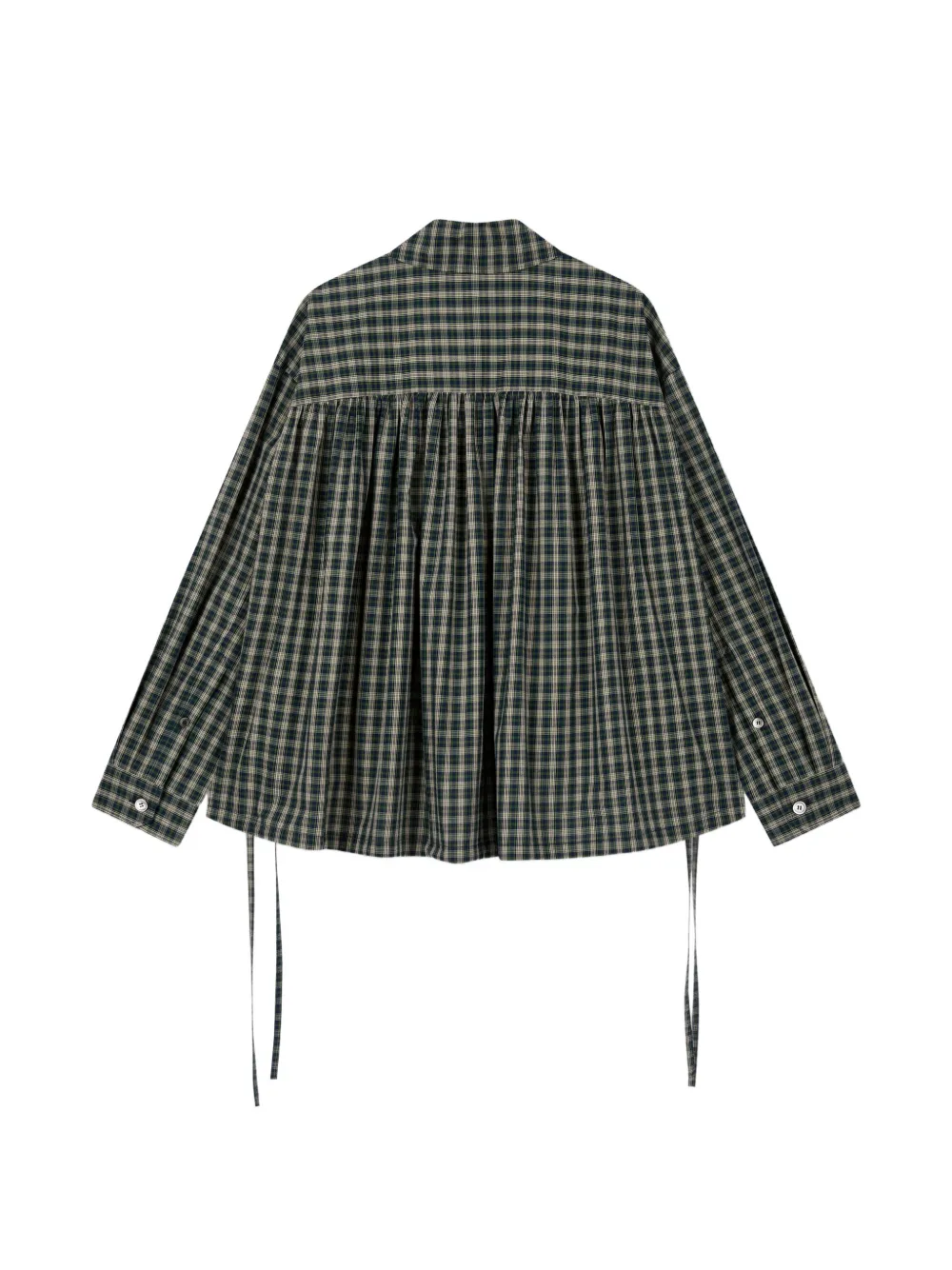 TOMBOY Geruite blouse met gesmockte rug Blauw