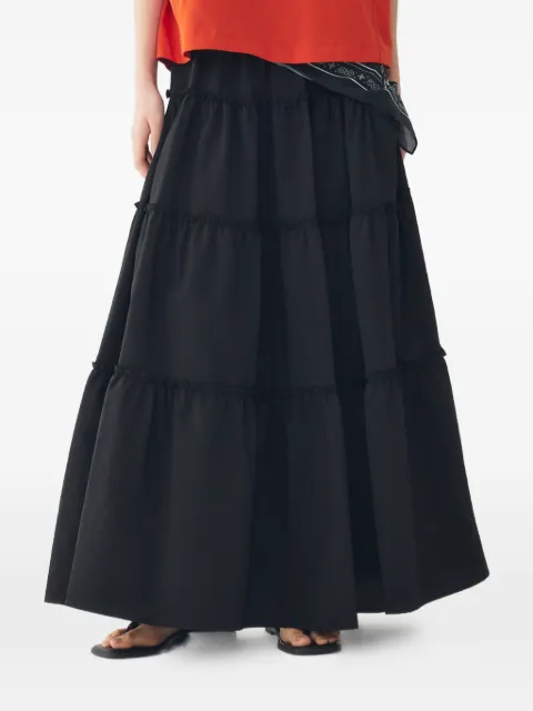 TOMBOY — tiered ruffled A-line maxi skirt