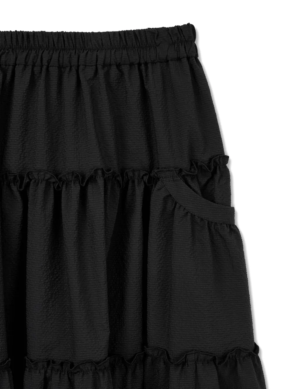 TOMBOY Gelaagde maxi-rok met A-lijn en ruches Zwart