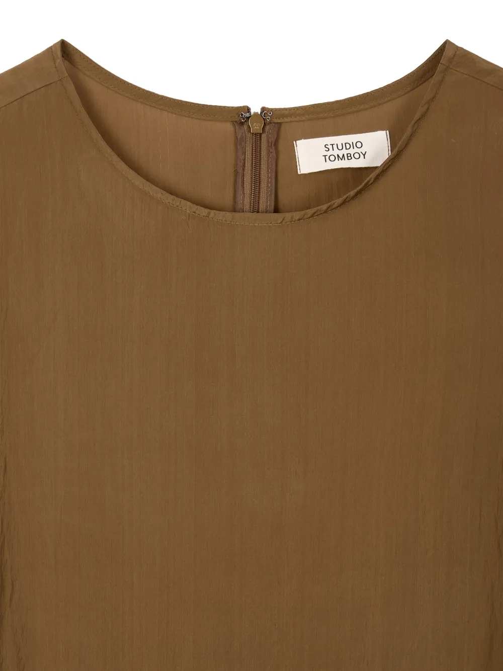 TOMBOY Asymmetrische gelaagde A-lijn jurk Beige