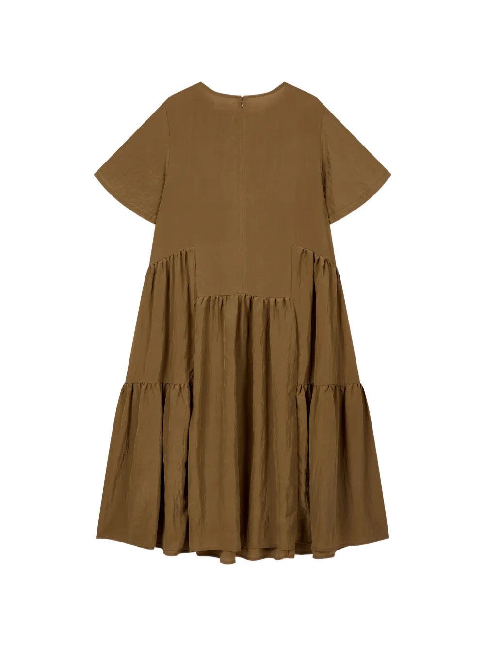 TOMBOY Asymmetrische gelaagde A-lijn jurk Beige