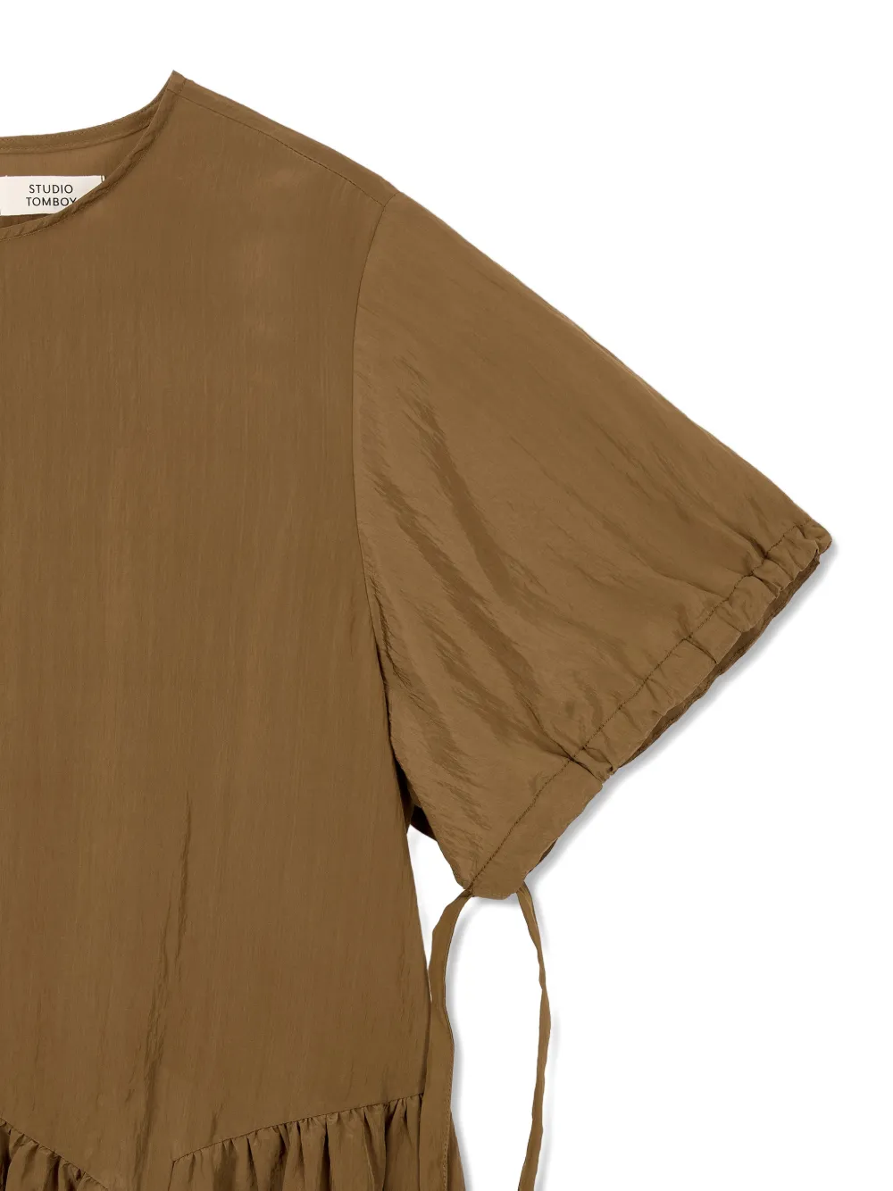 TOMBOY Asymmetrische gelaagde A-lijn jurk Beige
