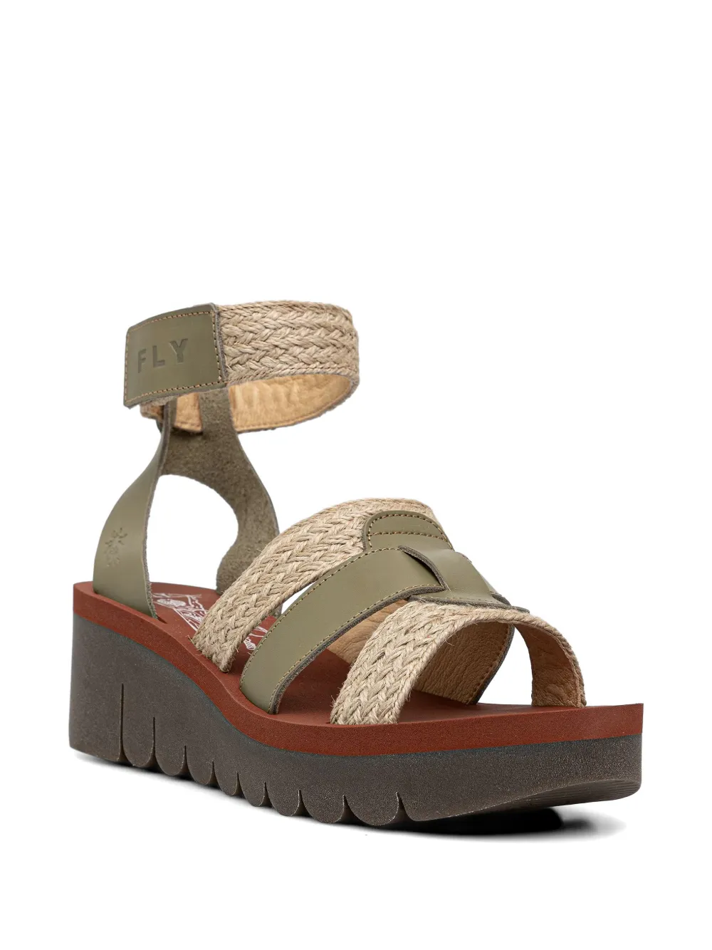 Fly London woven touch-strap sandals Groen