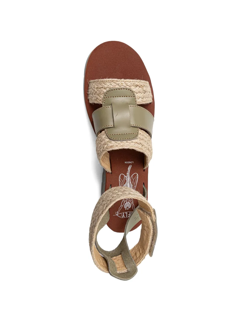 Fly London woven touch-strap sandals Groen