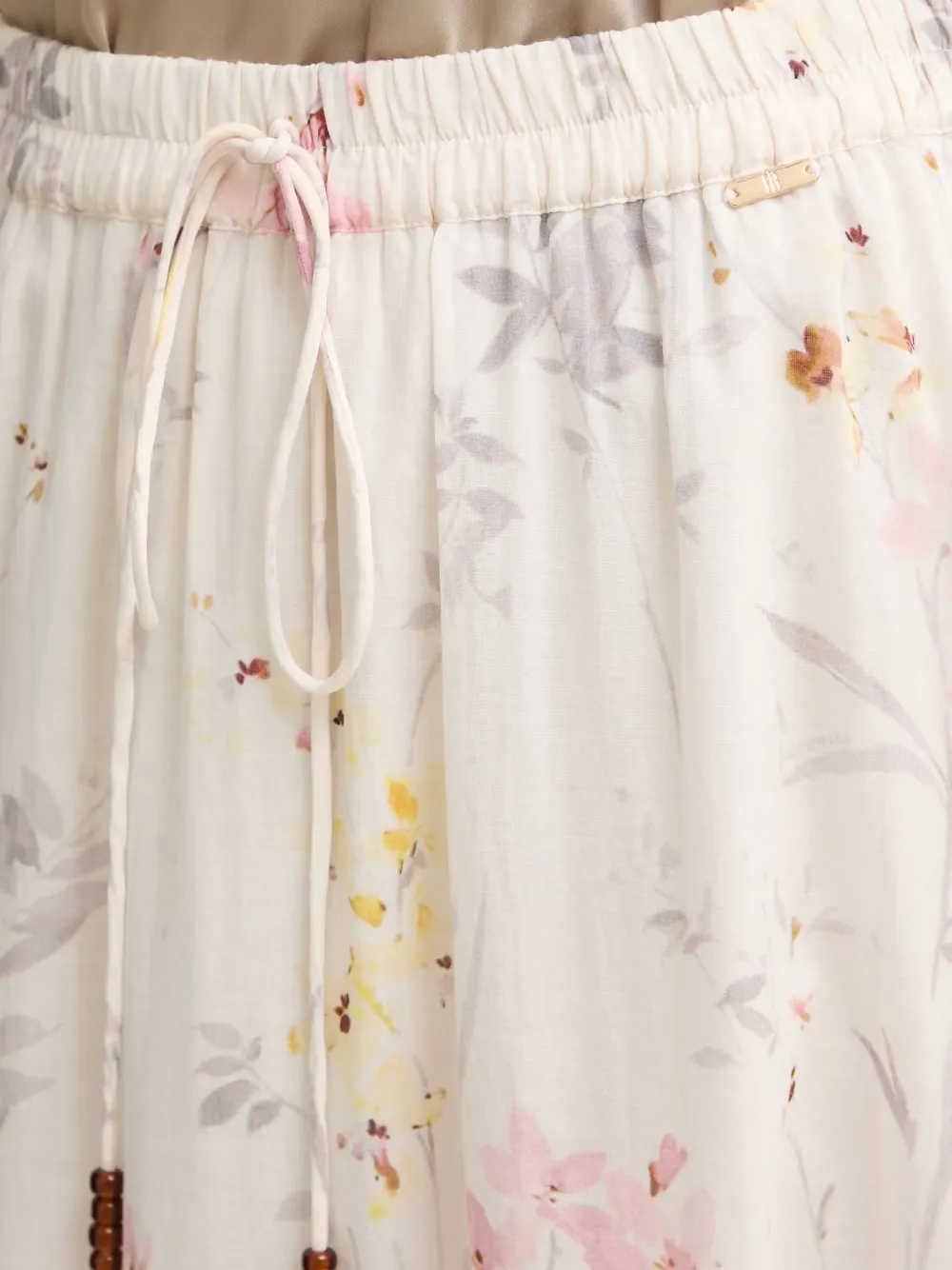 FRACOMINA Gehaakte maxi-rok met bloemenprint Wit